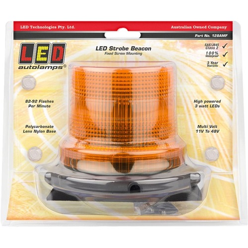 LED Autolamps 128AMF To Suit 24 Volt LED Amber Strobe Beacon Fixed Mount 1148V 