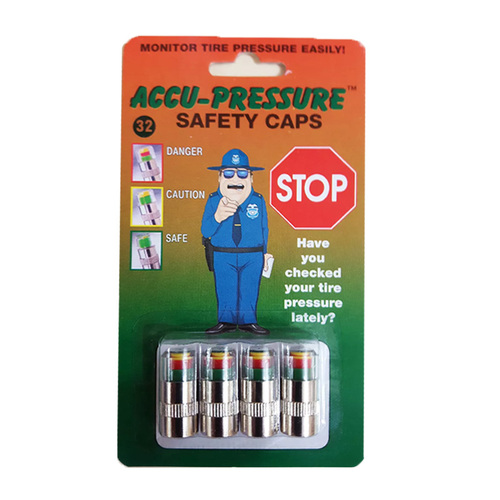 QTY 4 NEW Accu-Pressure 9314800060 Safety Tire Caps, 44 psi