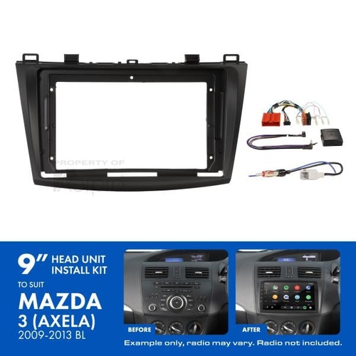 Aerpro AKMZ4 9 Inch install kit to suit Mazda 3 2009-2013 Suits pioneer dmh-ap6650bt & kenwood dmx80axs