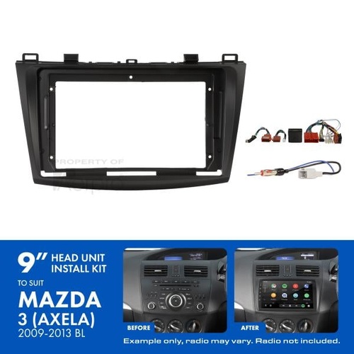 Aerpro AKMZ5 9 Inch install kit to suit Mazda 3 2009-2013 bose amplified Suits pioneer dmh-ap6650bt & kenwood dmx80axs