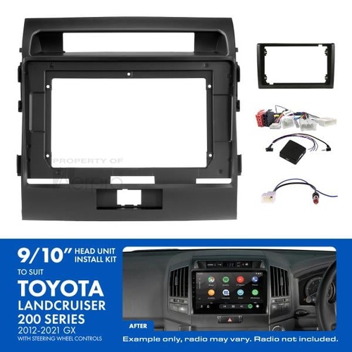 Aerpro AKTO43 9/10 Inch install kit to suit model Toyota landcruiser 200 series 2012-2021 Suits pioneer dmh-ap6650bt & kenwood dmx80axs