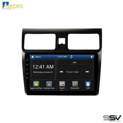 Aerpro AMSZ1 10" Wireless Apple CarPlay Android Auto Head Unit To Suit Suzuki Swift 05-10