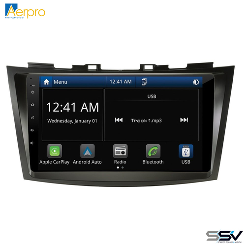 Aerpro AMSZ2 9" Wireless Apple CarPlay Android Auto Head Unit To Suit Suzuki Swift 11-17 no SWC