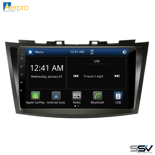 Aerpro AMSZ3 9" Wireless Apple CarPlay Android Auto Head Unit To Suit Suzuki Swift 11-17 without Phone Buttons