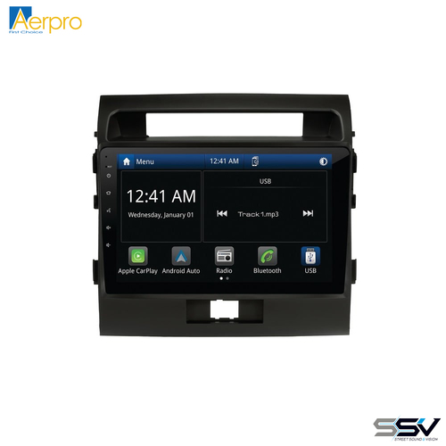 Aerpro AMTO42 10" Wireless Apple CarPlay Android Auto Head Unit To Suit Toyota Landcruiser 0 Series 12-21 no SWC