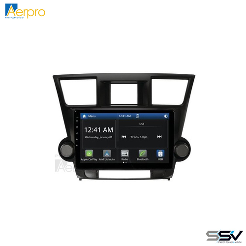 Aerpro AMTO45 10" Multimedia Receiver To Suit Toyota Kluger Grande 2007-2013 Factory Navigation Non-Amplified