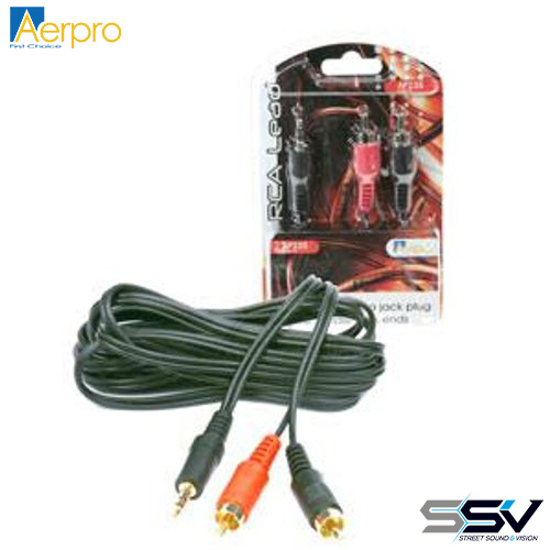 Aerpro AP235 3.5Mm stereo jack to 2 male rca 3 metre