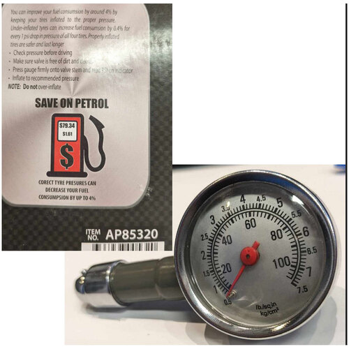 Portable tyre pressure guage