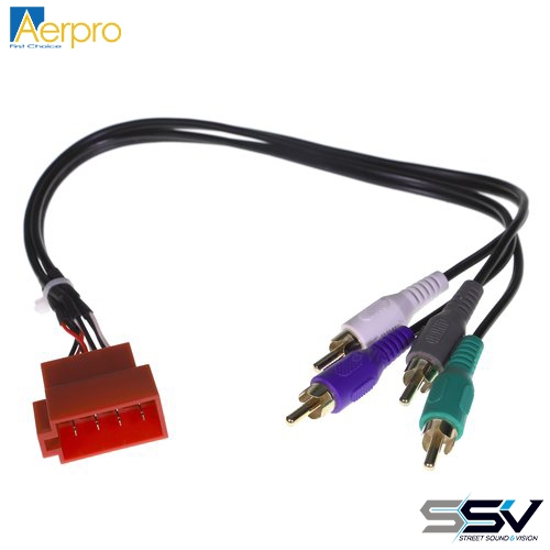 Aerpro APP7220 ISO Speaker Connector to RCA Adapter Harness To Suit Line-Level Adapter to Factory Amplifier