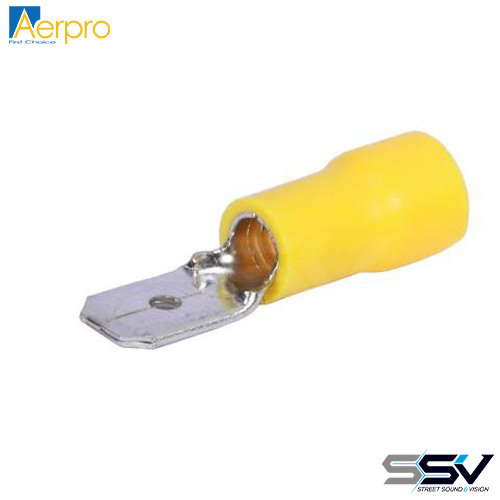 Aerpro APSM63Y 6.4Mm male spade terminal yellow - 100pcs