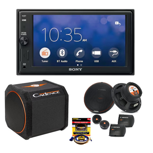 Sony Apple CarPlay Receiver & Cadence Audio System with Amplifier Wiring