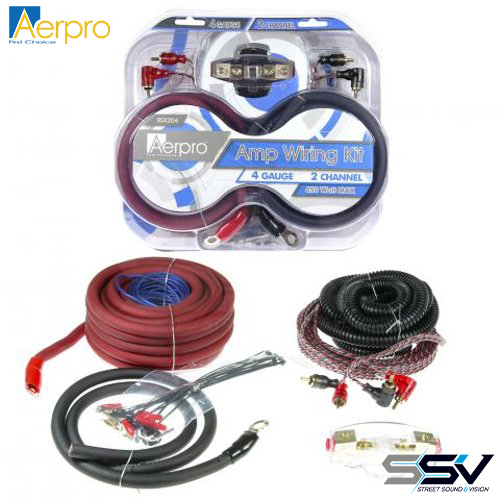 Aerpro BSX204 bassix 4ga 2ch amp install kit