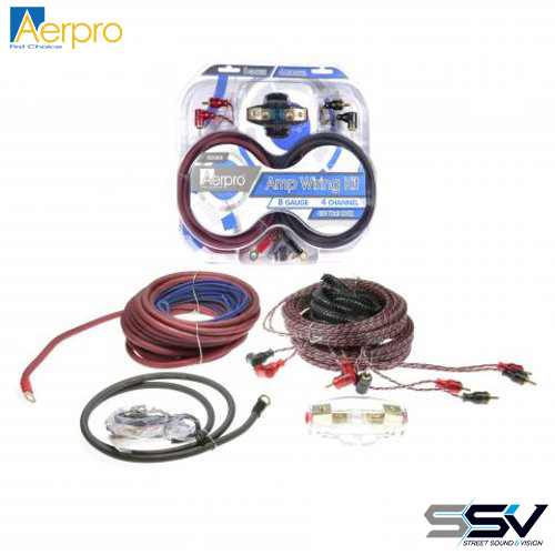 Aerpro BSX408 bassix 8ga 4ch amp install kit