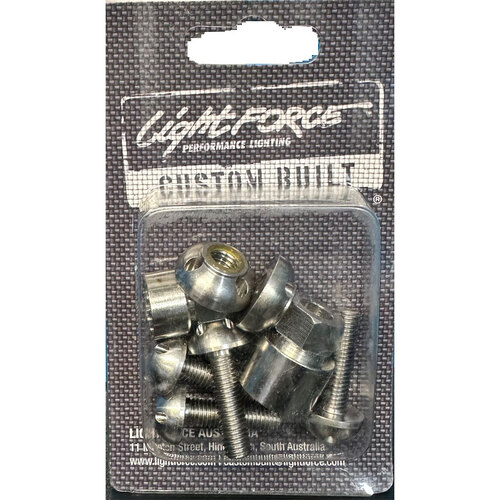 LIGHTFORCE Lock nuts for Driving Lights  - 10mm. SET (4 BOLTS,2 NUTS & 1 KEY)