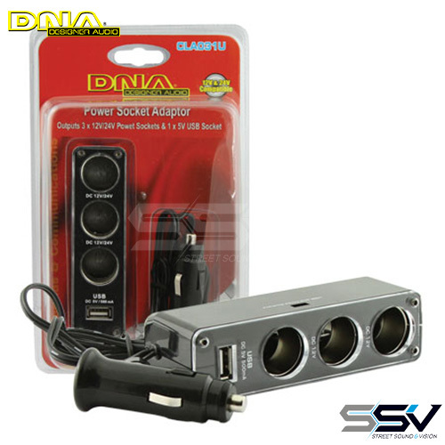 DNA CLA031U 3 Way Power Socket Adaptor With USB