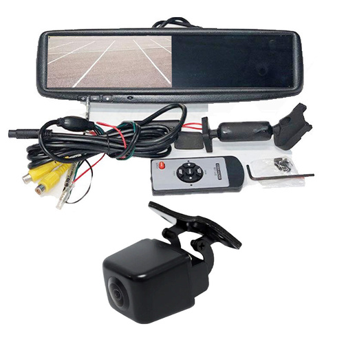 Pioneer RCAMAVIC Reverse Camera with Rear-View Mirror 5" Digital Color TFT LCD Car Monitor Bundle