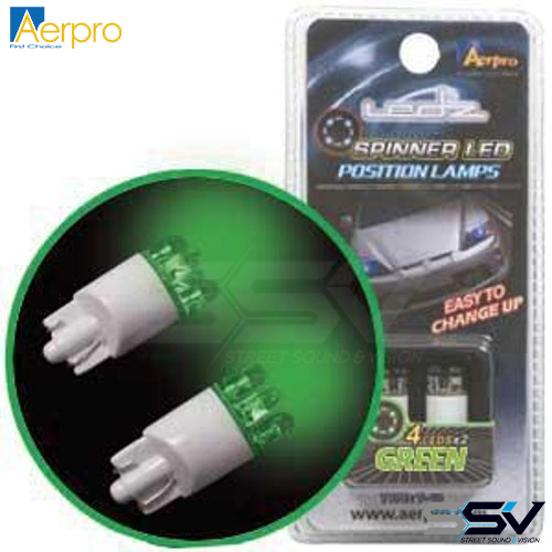 Aerpro ELL11G 4 led spinning globes green pk of 2