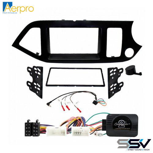 Aerpro FP8552K Double DIN Black Install Kit to suit Kia Picanto