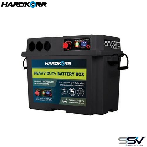 Hardkorr HKPBATTBOXB Heavy Duty Battery Box with Digital Display Black