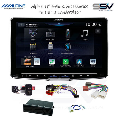 Alpine ILX-F511A & Accessories Pack To Suit 79 Series Land Cruiser 