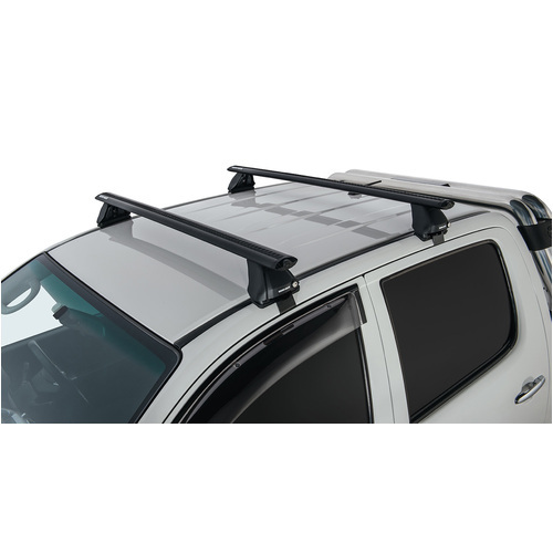 Rhino Rack Vortex 2500 Black 2 Bar Roof Rack JA4033 To Suit Toyota Hilux GEN 7 4DR UTE Dual Cab