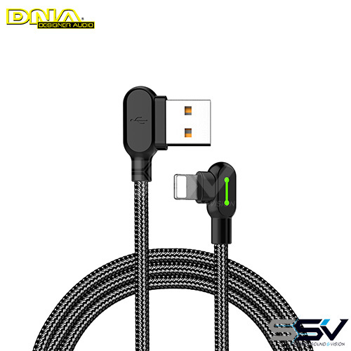 DNA MCA4679 Right Ang Lightning to USB Nylon Lead 3M