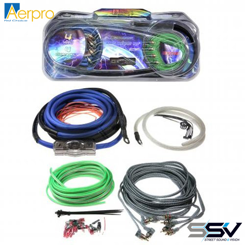 Aerpro MX44 maxcor 4awg 4ch amp install kit