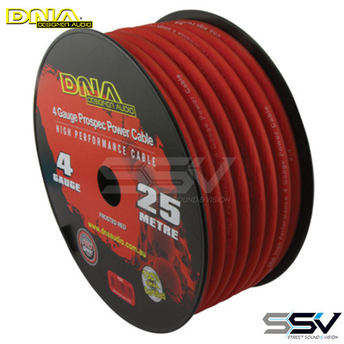 DNA PC4R 4 Gauge Power Cable Frosted Red 25 Mtr