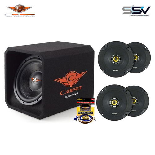 Powerful Car Audio Upgrade: Cadence 12" Subwoofer, Kicker 6.5" Speakers & Stinger Wiring Kit