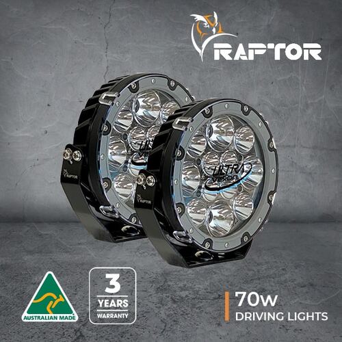 Ultra Vision RAP070DL4V2/PR Raptor 70W LED 7″ Driving Light (Pair) Colour 4000K