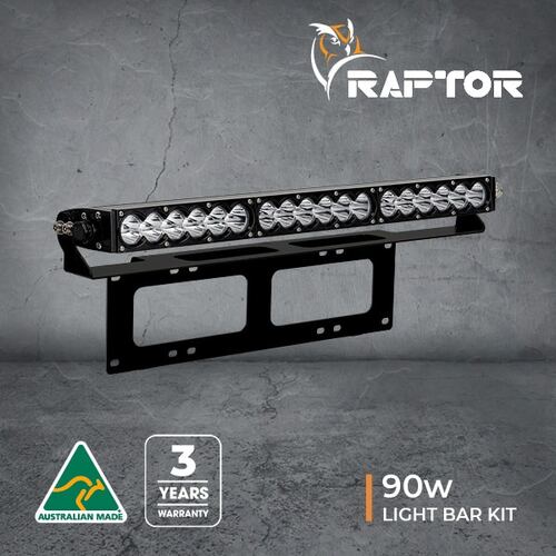 Ultra Vision RAP090NPKIT4v2/B Raptor 90w LED 20.5″ Light Bar Number Plate Kit Colour 4000K