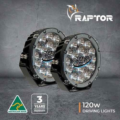 Ultra Vision RAP120DL4V2/PR Raptor 120W LED 9″ Driving Light (Pair) Colour 4000K