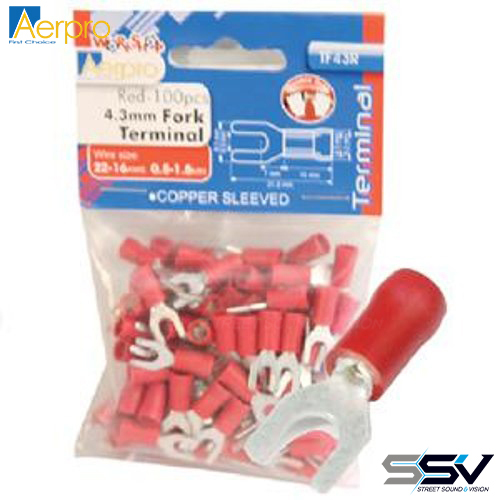 Aerpro TF43R 43mm fork terminals red