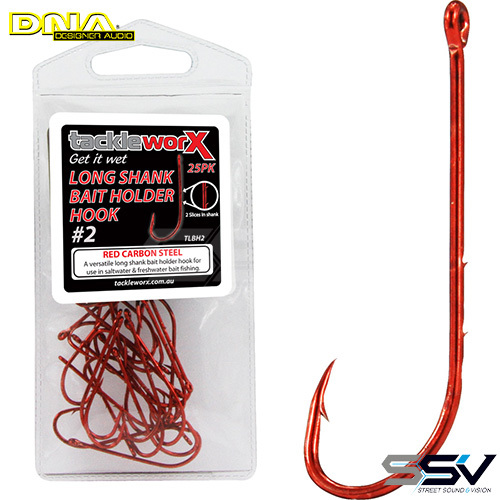 DNA TLBH2 Long Shank Bait Holder Hook #2 - 25 Pack