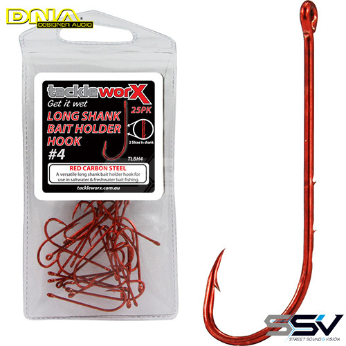 DNA TLBH4 Long Shank Bait Holder Hook #4 - 25 Pack