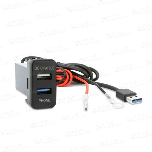 USB3.0 + QC3.0 USB 12VDC Fast Charger To Suit Large Switch Sockets In Toyota Vehicles