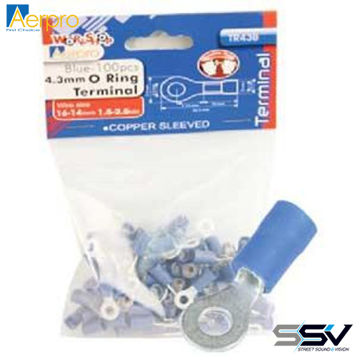 Aerpro TR43B 43mm o ring terminal blue