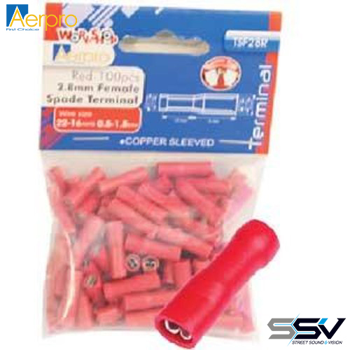 Aerpro TSM28R 28mm male spade terminal red