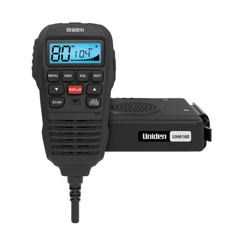 Uniden UH6160 Mini Compact UHF CB Mobile With Remote Speaker MIC, Instant Replay Function