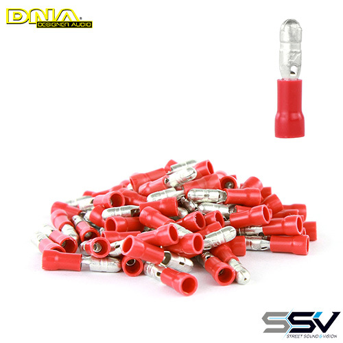 DNA WCI017 4mm Red Male Bullet Single Grip 100 Pack