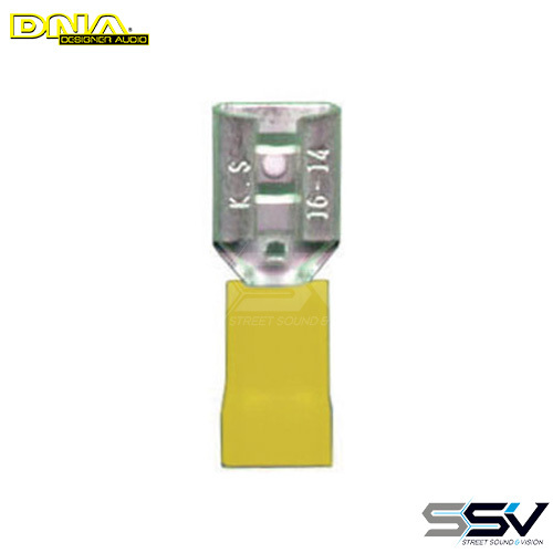 DNA WCI150 6.4mm Yellow Female Spade 100 Pack