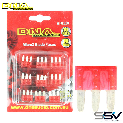 DNA WFG110 10 Amp Micro3 Fuse - 10 Pack