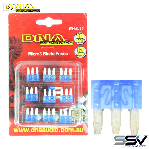 DNA WFG115 15 Amp Micro3 Fuse - 10 Pack