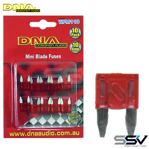 DNA WFM110 10 Amp Mini Blade Fuse - 10 Pack