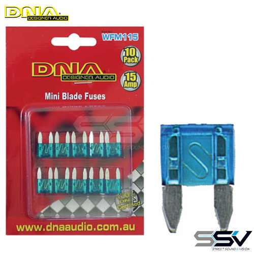 DNA WFM115 15 Amp Mini Blade Fuse - 10 Pack