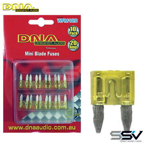 DNA WFM120 20 Amp Mini Blade Fuse - 10 Pack