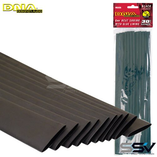 DNA WGH206 Heat Shrink With Glue Black 6mm 10 Pack