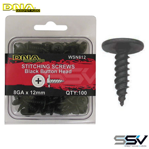 DNA WSN812 12mm Needle Point Screws 100 Pack Black