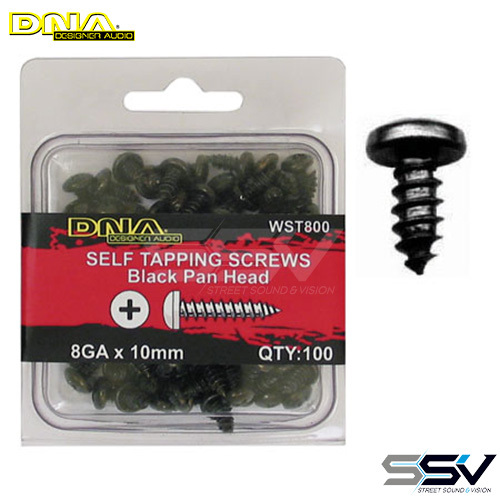 DNA WST800 10mm Self Tapper Screws 8G 100 Pk Black