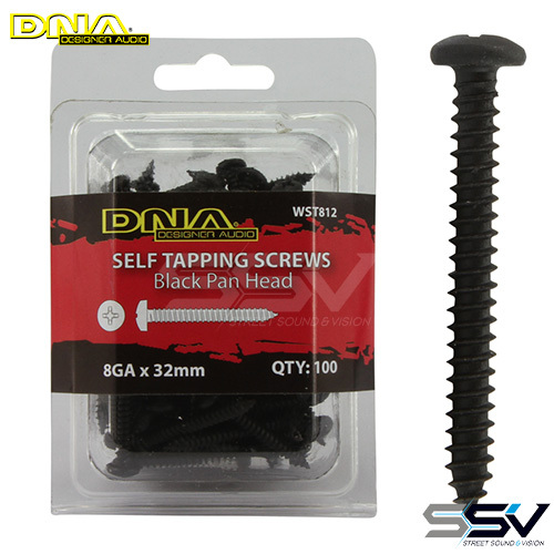 DNA WST812 32mm Self Tapper Screws 8G 100 Pk Black